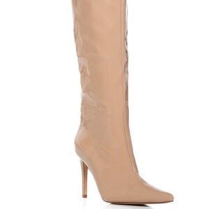 Azalea Wang patent nude boots, new
